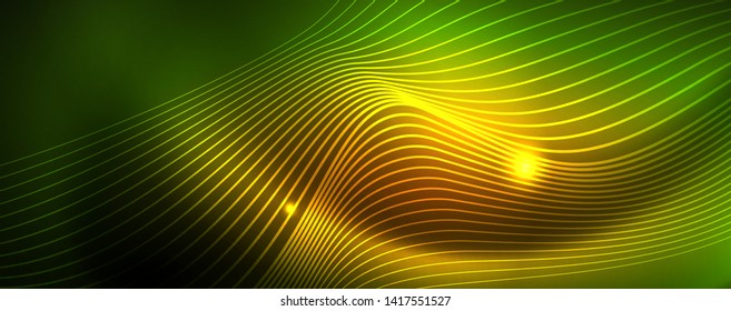 Shiny neon vector wave line abstract background, motion concept, vector illustration