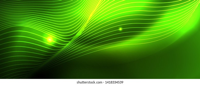 Schlaue Neonvektorwelle, abstrakter Hintergrund, Bewegungskonzept, Vektorgrafik