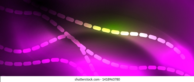 Shiny neon vector wave line abstract background, motion concept, vector illustration