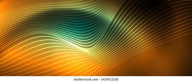 Shiny neon vector wave line abstract background, motion concept, vector illustration