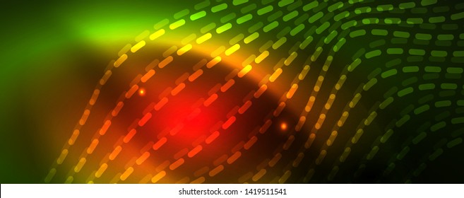 Shiny neon vector wave line abstract background, motion concept, vector illustration