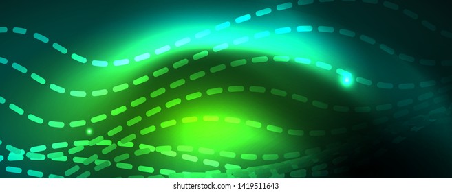 Shiny neon vector wave line abstract background, motion concept, vector illustration