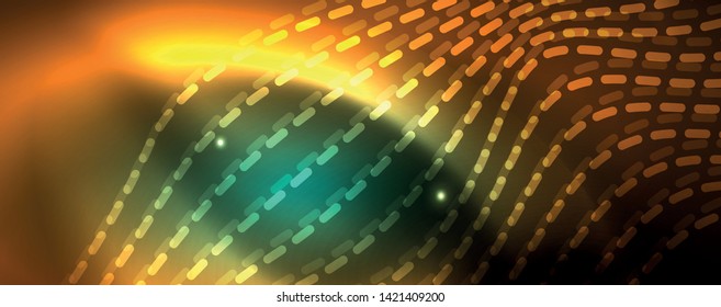Shiny neon vector wave line abstract background, motion concept, vector illustration