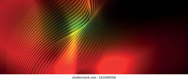 Shiny neon vector wave line abstract background, motion concept, vector illustration