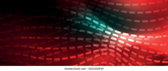 Fondo abstracto de línea de onda de neón brillante, concepto de movimiento, ilustración vectorial