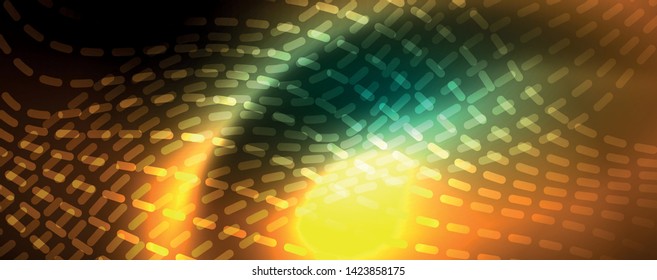 Fondo abstracto de línea de onda de neón brillante, concepto de movimiento, ilustración vectorial