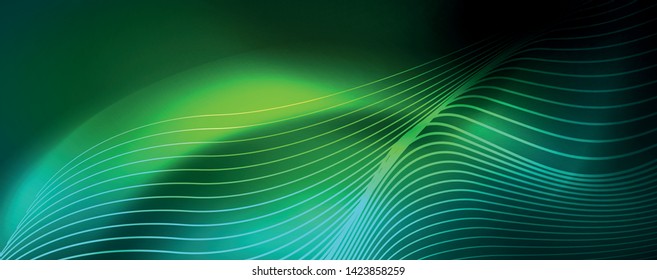 Shiny neon vector wave line abstract background, motion concept, vector illustration