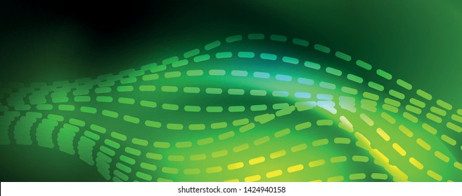 Fondo abstracto de línea de onda de neón brillante, concepto de movimiento, ilustración vectorial
