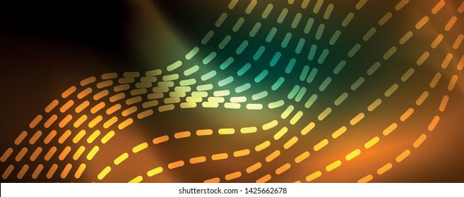 Shiny neon vector wave line abstract background, motion concept, vector illustration