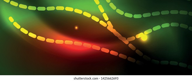 Shiny neon vector wave line abstract background, motion concept, vector illustration