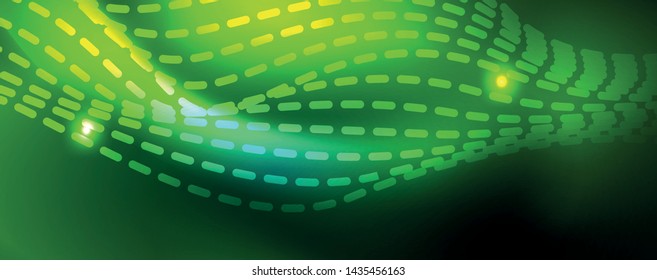Shiny neon vector wave line abstract background, motion concept, vector illustration