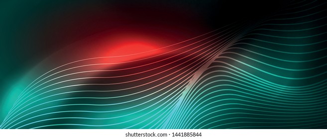 Shiny neon vector wave line abstract background, motion concept, vector illustration