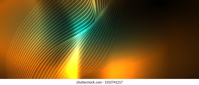 Shiny neon vector wave line abstract background, motion concept, vector illustration
