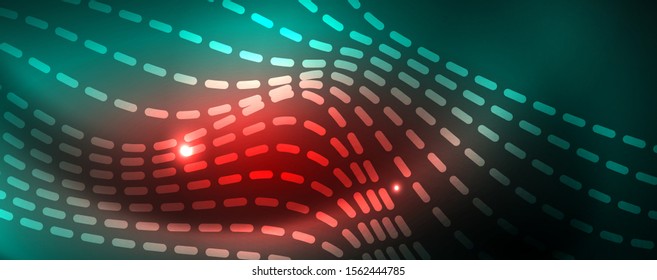 Shiny neon vector wave line abstract background, motion concept, vector illustration