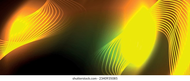 Shiny neon waves, dynamic electric motion, energy or speed concept. Vector illustration for wallpaper, banner, background, leaflet, catalog, cover, flyer