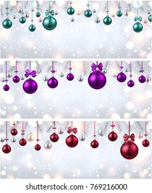 Shiny New Year Backgrounds Set Fir Stock Vector (Royalty Free ...