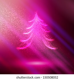 Shiny new year tree - vector background