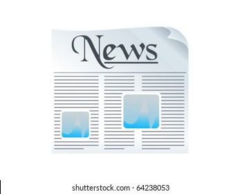 shiny news paper icon vector illustration