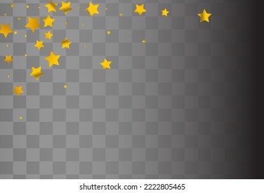 Luminoso cielo nocturno Vector fondo transparente. Ilustración rica en estrellas de oro. Splash Textura dorada. Tarjeta postal brillante.