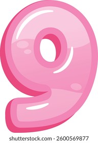 Shiny nine number vector illustration