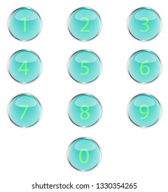 shiny number buttons