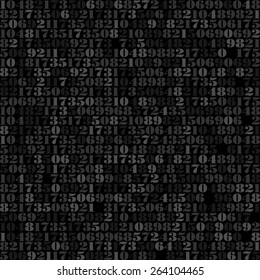 Shiny numbers on black background, digital web seamless pattern, glow effect, modern design