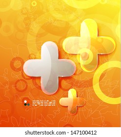 Shiny orange abstract template