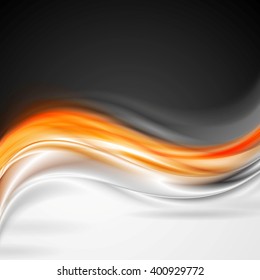Shiny orange grey wave background. Vector design