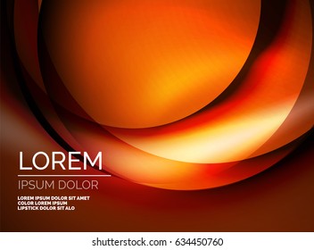 Modelo de onda de seda laranja brilhante, cetim de cor com efeitos, plano de fundo abstrato vetor