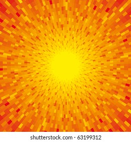 Fondo de sol de color naranja brillante con vigas.