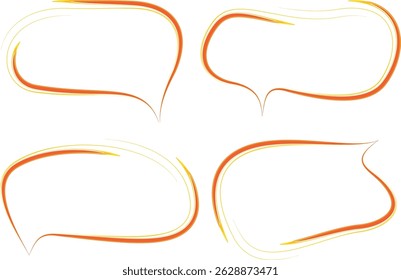 brilhante laranja amarelo arte contorno bolhas de fala conjunto