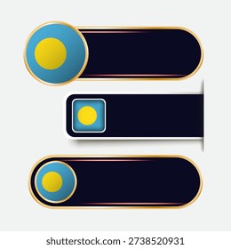 Shiny Palau Flag Banners Set