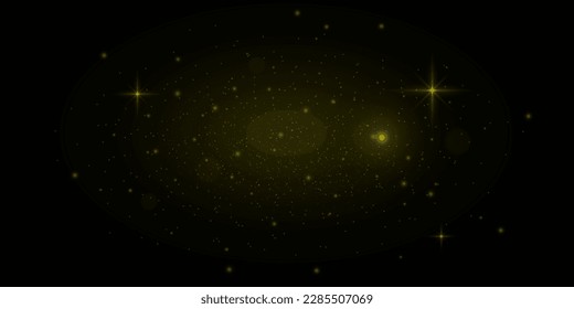 Shiny particle effect. Vector sparkles on a black background. Christmas light effect. Shiny magical dust particles. Sparks of dust and stars shine with a special light.