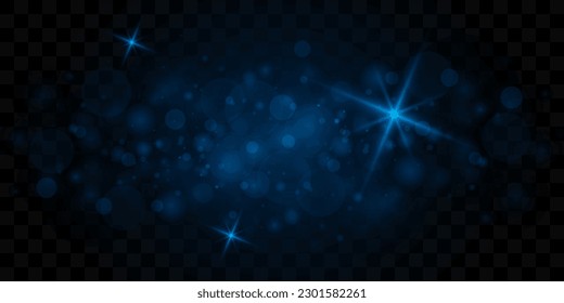 Shiny particle effect. Vector sparkles on a transparent background. Christmas light effect. Shiny magical dust particles. Sparks of dust and stars shine with a special light.