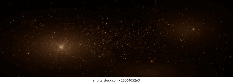 Shiny particle effect. Vector sparkles on a black background. Christmas light effect. Shiny magical dust particles. Sparks of dust and stars shine with a special light.	