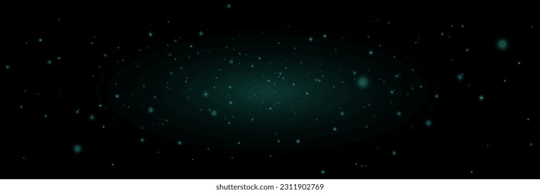 Schlauer Partikeleffekt. Vektorgrafik funkelt auf schwarzem Hintergrund. Weihnachtslicht-Effekt. Schlaue magische Staubpartikel. Staub- und Sternenschrecken glänzen mit einem besonderen Licht