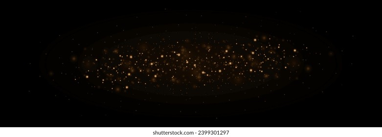 Shiny particle effect. Vector sparkles on a black background. Christmas light effect. Shiny magical dust particles. Sparks of dust and stars shine with a special light.