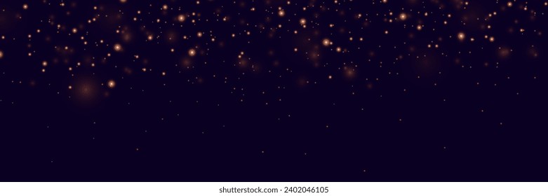 Schlauer Partikeleffekt. Vektorgrafik funkelt auf schwarzem Hintergrund. Weihnachtslicht-Effekt. Schlaue magische Staubpartikel. Mit einem besonderen Licht scheinen Staub- und Sternenschrecken.
