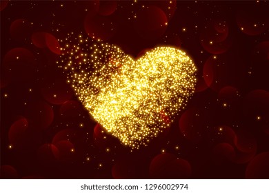 shiny particle hearts background for valentines day