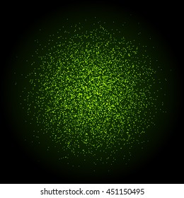 shiny particles shape. Sparkling background. Stardust explosion on black background. Vector festive illustration