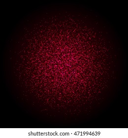 shiny particles shape. Sparkling background. Stardust explosion on black background. Vector festive illustration.