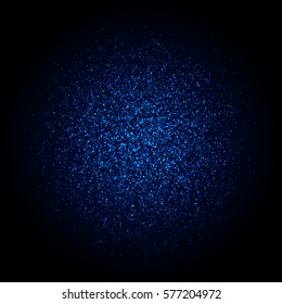 shiny particles shape. Sparkling background. Stardust explosion on black background. Vector festive illustration