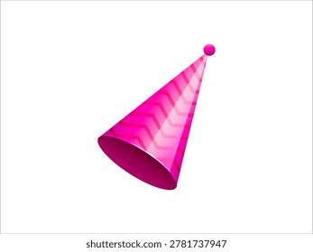 Shiny party hat with ribbon designed for birthday celebrations festive events holiday decorations and joyful graphic compositions suitable for invitations greeting cards party branding and celebratory visual designs