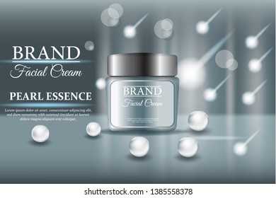 shiny pearl cosmetic in tube with 3d illustration vector
