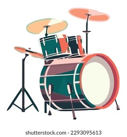 Shiny percussion drum design over white