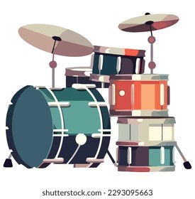 Shiny percussion drum illustration over white