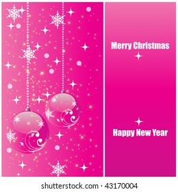 Shiny pink christmas background