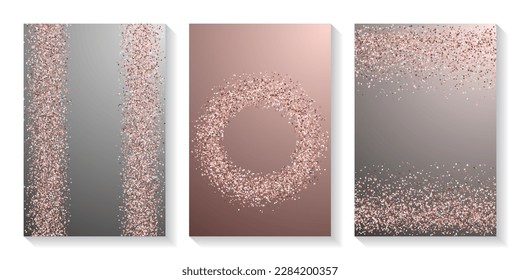 Shiny pink confetti powder scatter texture. Triangle square circle star particles background. Party materials. Glittering scruple elements dot confetti. Birthday decoration sequins splatter