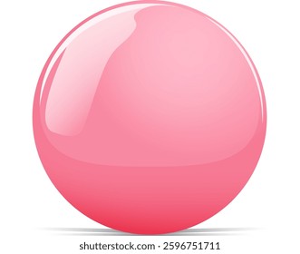 A shiny pink sphere with a reflective surface