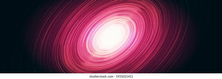 Shiny Pink Spiral Black hole on Galaxy background with Milky Way spiral,Universe and starry concept design,vector